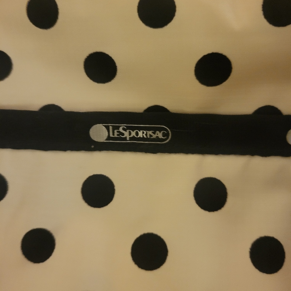 Le Sport Sac Cross Body Black and White Polka Dotted